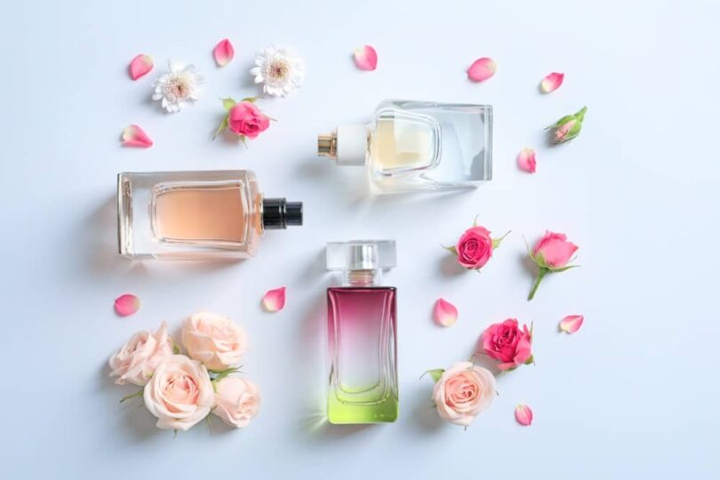 perfume with a flower bottle