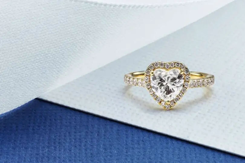 Engagement Ring With A Heart Shaped Diamond