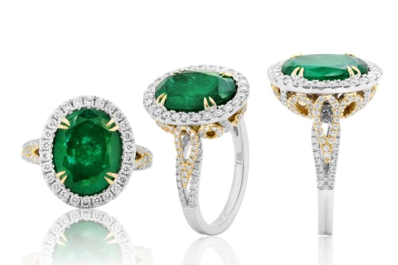 Engagement Rings with Emeralds and Diamonds