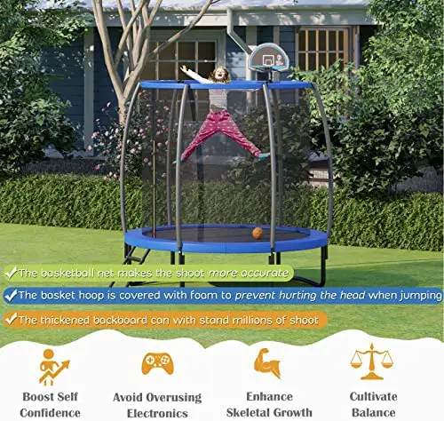 Giantex Trampoline With Basketball Hoop 1