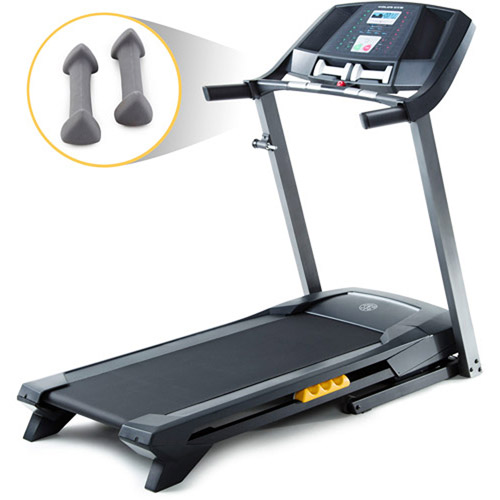 Gold'S Gym Treadmill With Dumbbells 1