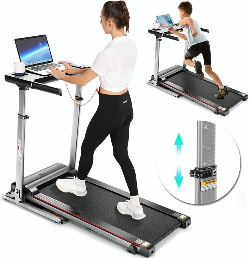 Funmily Treadmill With Adjustable Large Desk 1