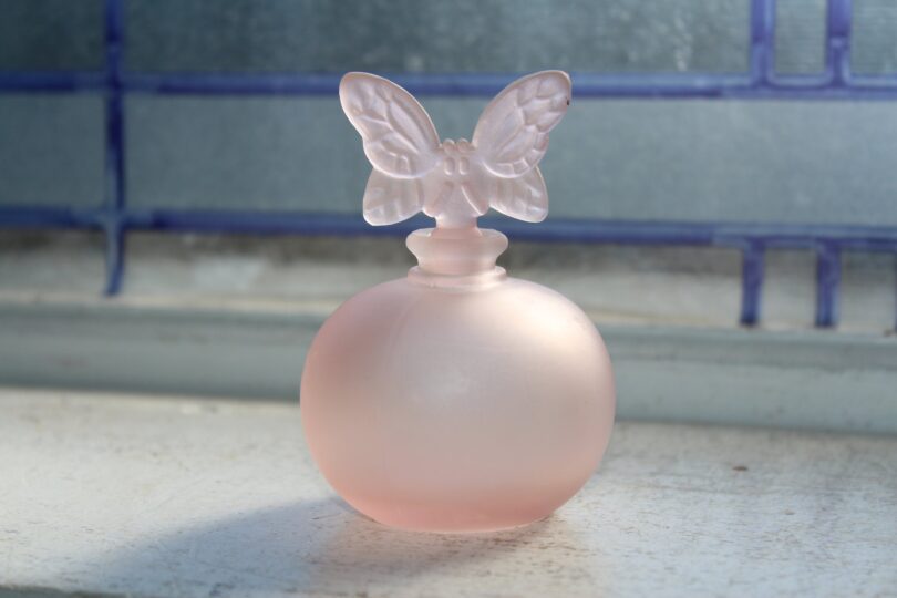 Pink Perfume Bottle With Butterfly